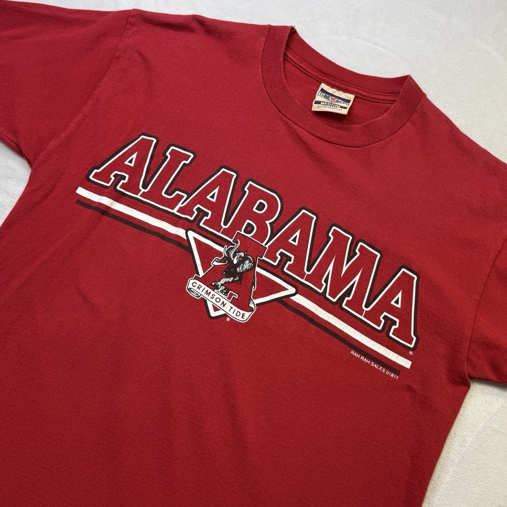 Vintage Alabama Crimson Tide Red Oak T Shirt Rah Rah Sales USA Medium